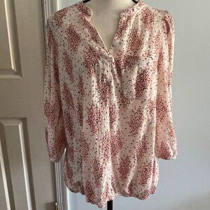 M&Co women's peasant blouse / soft /  floral print knit - size 12